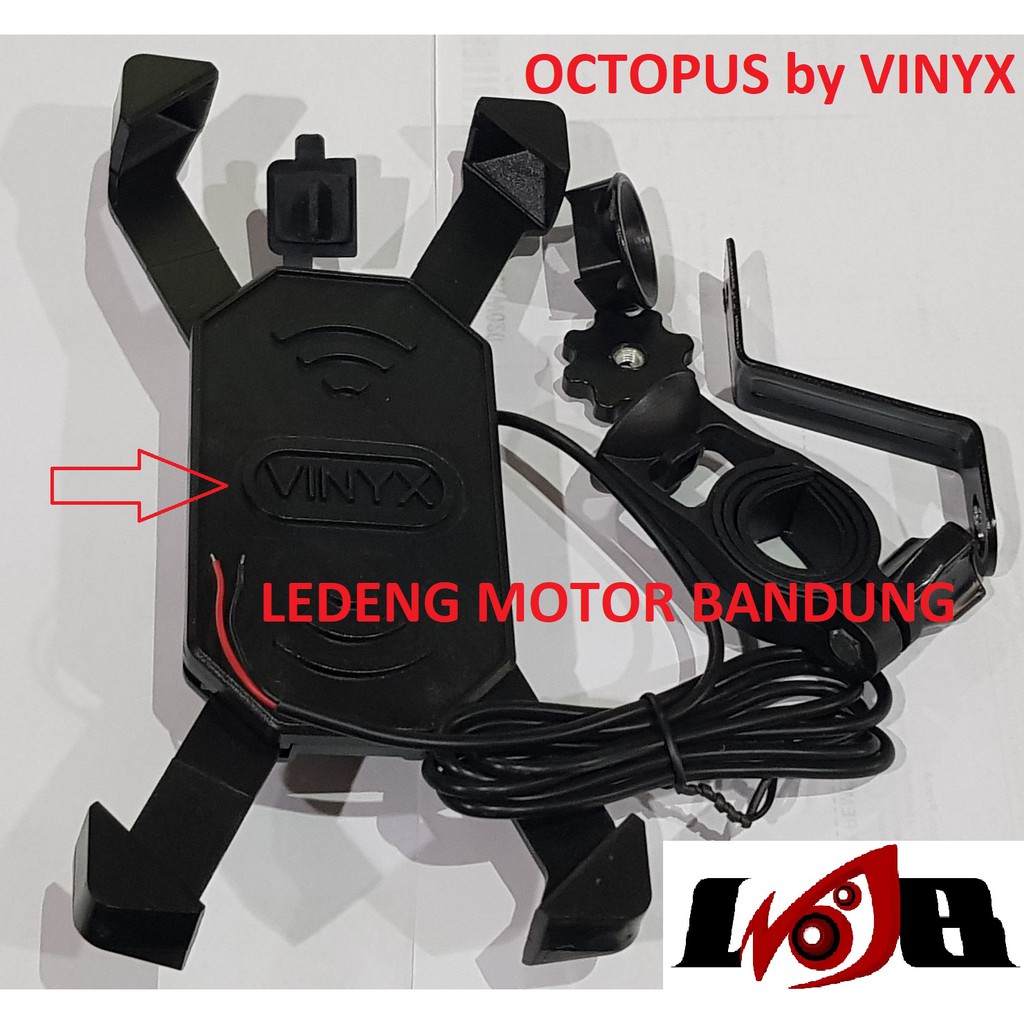 Holder HP Octopus 2in1 Chager USB 2a Stang Spion Motor Universal Bebek Matic Sport