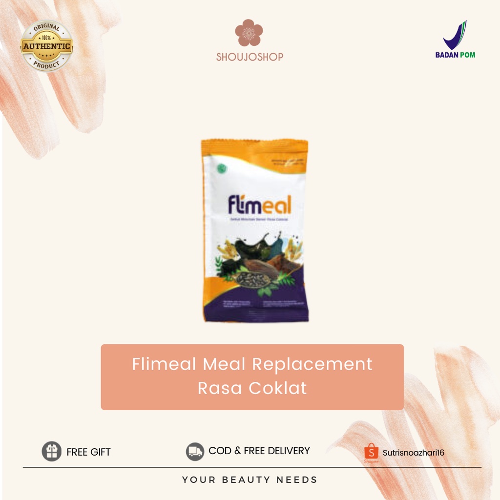 

FLIMEAL RASA COKLAT (SACHET) | MEAL REPLACEMENT RENDAH KALORI BPOM HALAL FLIM MEAL