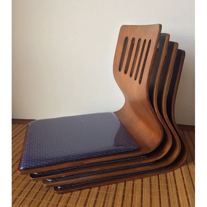 2pcs Lot Legless Chair Coffee Finish Japanese Living Furniture Floor Tatami Designer Chair For Shopee Indonesia