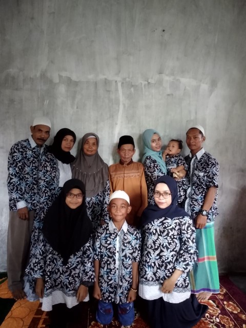 Gamis Batik Seno Biru Syari Muslim