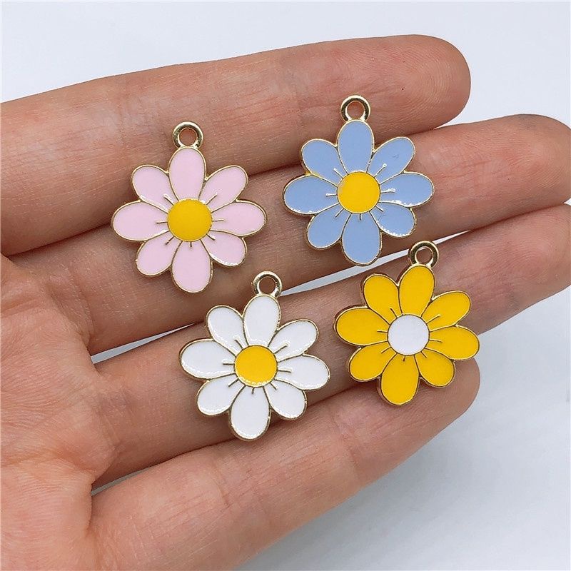 Charm Bandul Liontin Kalung Gelang Bunga Aster/Daisy Bahan Craft DIY Aksesoris