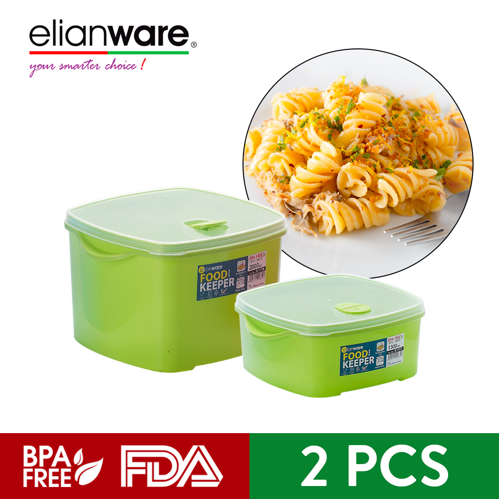 Elianware BPA Free Kotak Makanan Food Keeper Set Microwavable Food Container (2 Pcs) E-1117 E-1118