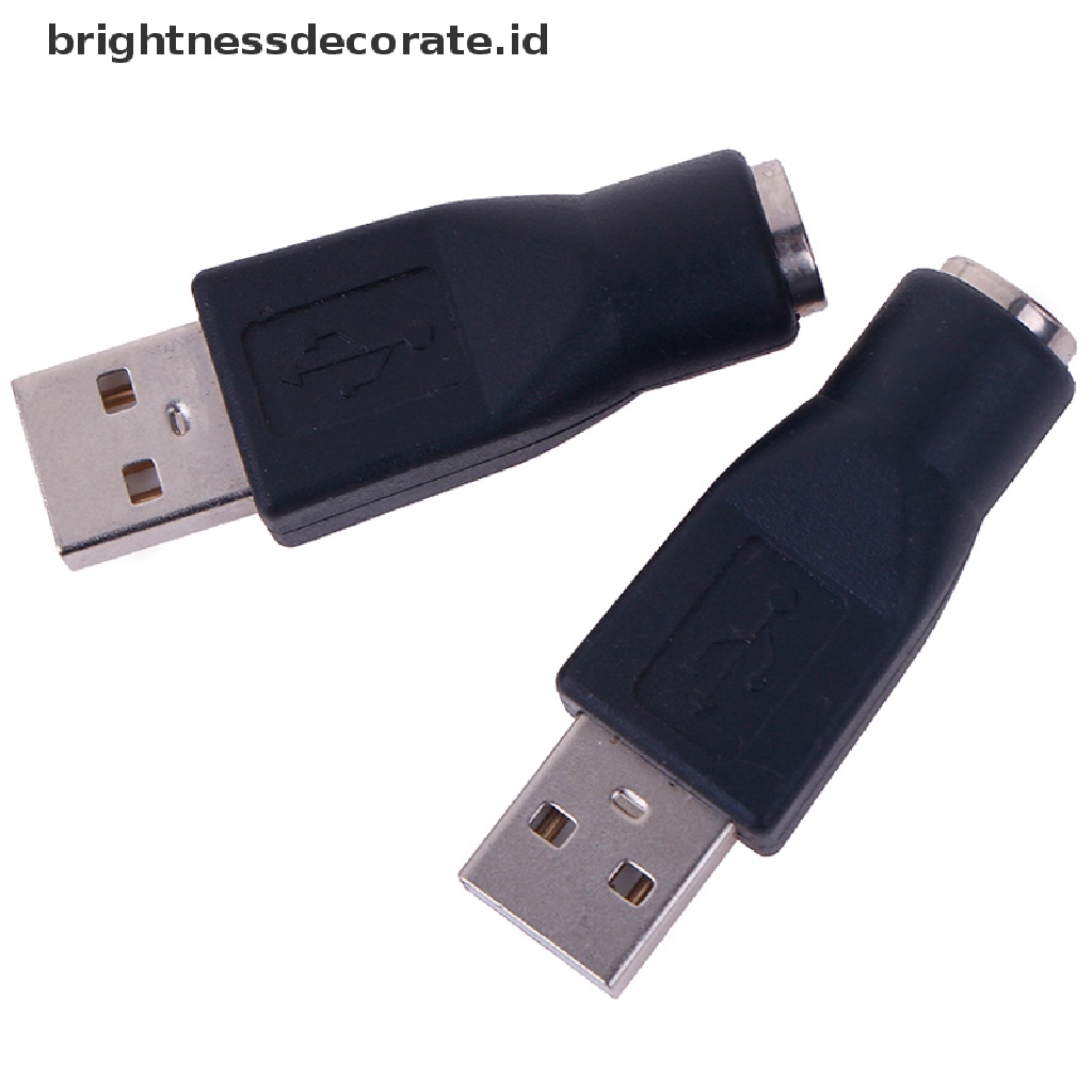 2pcs Adapter Converter Ps / 2 Male Ke Usb Female Untuk Keyboard Pc