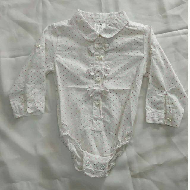 ♥BabyYank♥ 3780-914 H JUMPER KERAH WHITE POLKA H&amp;M