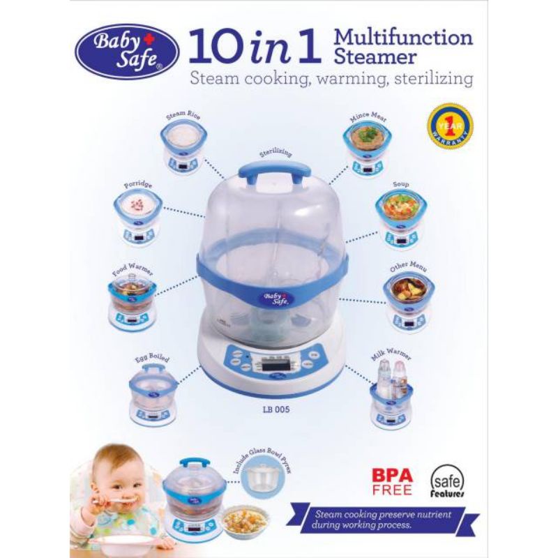 Baby Safe 10 In 1 Multifunction Steamer