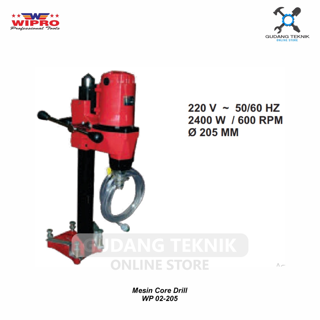 Mesin Core Drill WP02-205 WIPRO / Mesin Bor Coring Beton WIPRO - Bor Beton Diamond Core Drill WP-02-205