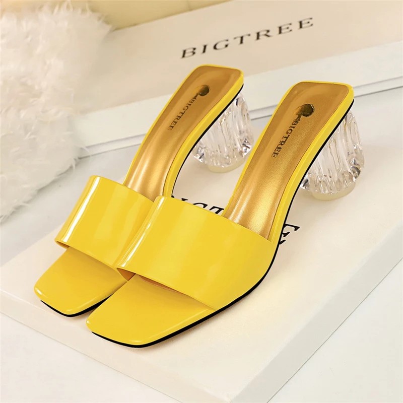 Sandal Heels Hak Kaca Wanita Chunky Kokop-GM02