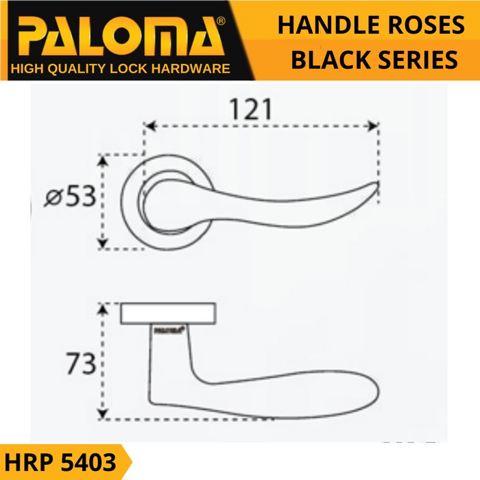 Handle Pintu Roses HRP 5403 PALOMA WINA ZZ MB BLACK SERIES