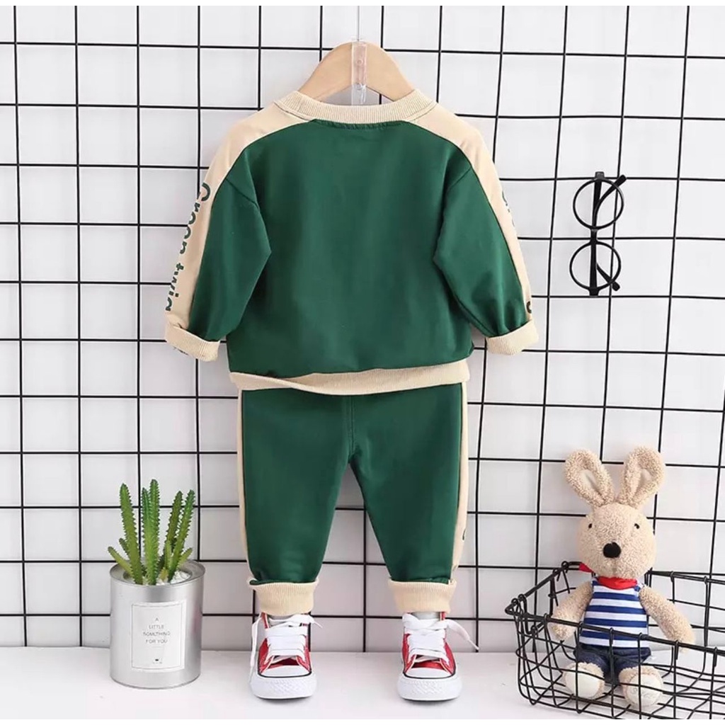 PROMO-SETELAN SWEATER ANAK JOGGER 1-5 TAHUN SETELAN SWEATER GREEN TWIG SETELAN ANAK LAKI LAKI BAJU ANAK LAKI LAKI PAKAIAN ANAK LAKI LAKI SETELAN SWEATER JAKET ANAK ANAK TERBARU