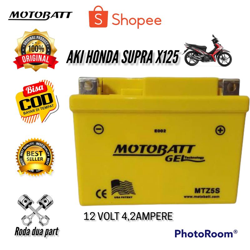 AKI KERING MOTOR HONDA SUPRA X125 MERK MOTOBATT MTZ5S,AKI MOTOBATT BUAT MOTOR HONDA SUPRA X 125