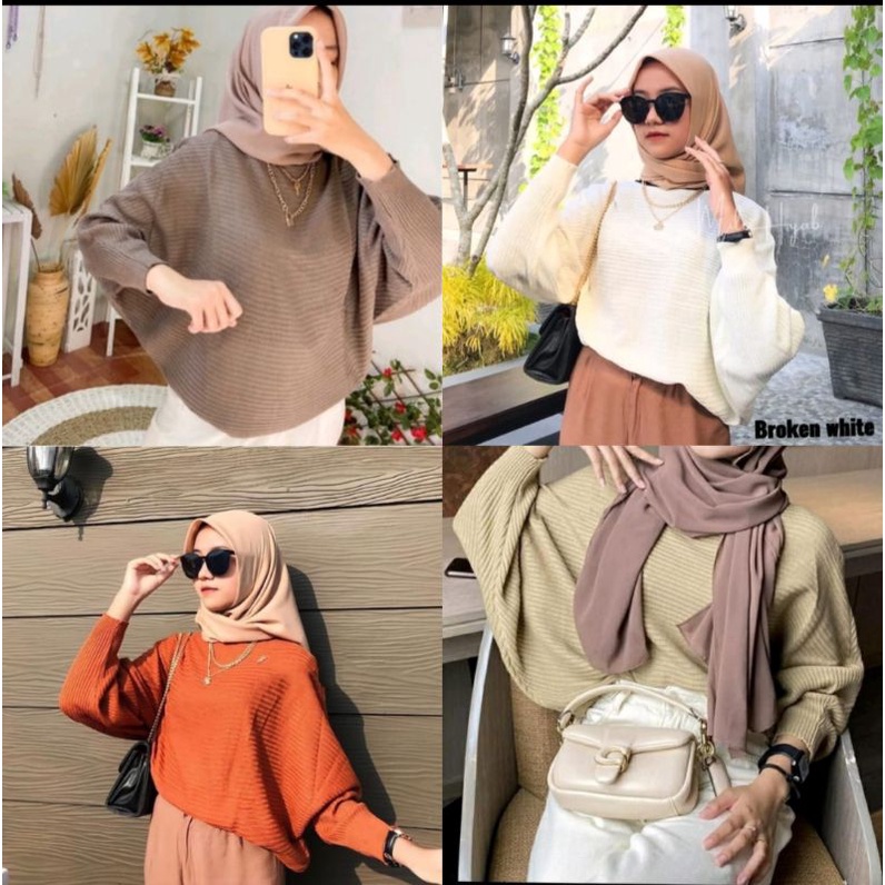 RAJUT BATWING/SWEATER BATWING/LASPERAL BATWING/BATWING RAJUT/ATASAN WANITA MODEL KELELAWAR/BLOUS RAJUT BATWING/RAJUT/BATWING