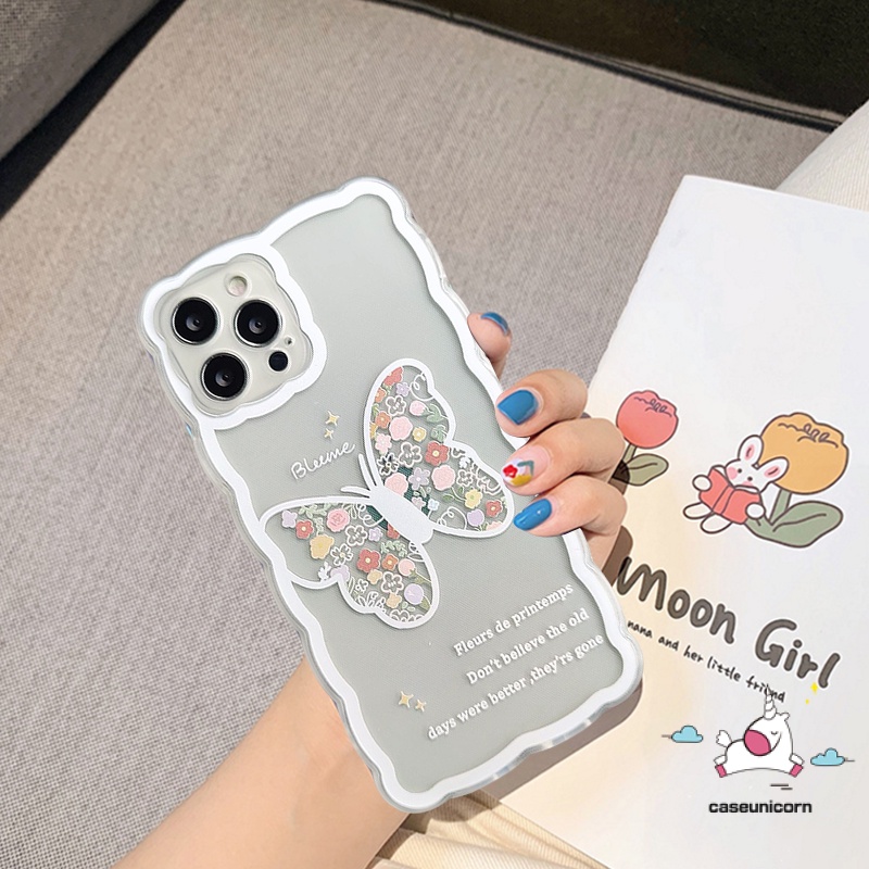 Casing Soft Case Tpu Motif Kupu-Kupu Untuk iPhone 7plus 13 11 12 pro Max 6 6s 7 8 plus X XR XS Max