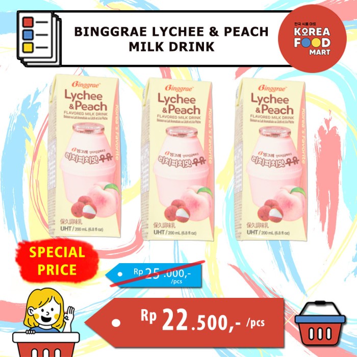 

ds211vz Binggrae Lychee & Peach Milk Drink / Susu Rasa Leci & Persik Xa201As