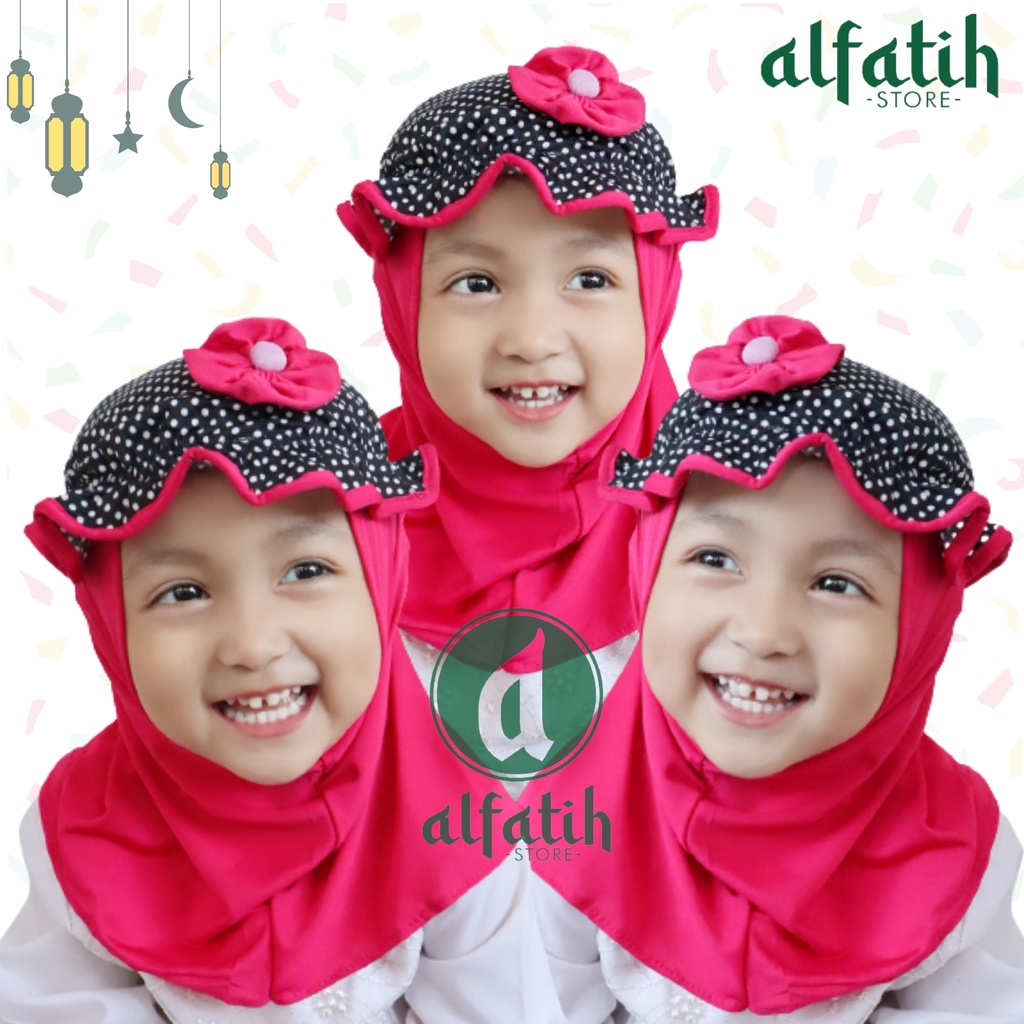 ALFATIH STORE / JILBAB ANAK TOPI POLKADOT / Jilbab Anak Murah /HIJAB ANAK / HIJAB BAYI KERUDUNG ANAK / Kerudung Anak Jilbab Hijab Anak Bayi Perempuan / pastan baby / hijab anak / Jilbab Anak bayi Usia 0-3 Tahun Bahan Jersey Premium Nyaman Di Pakai