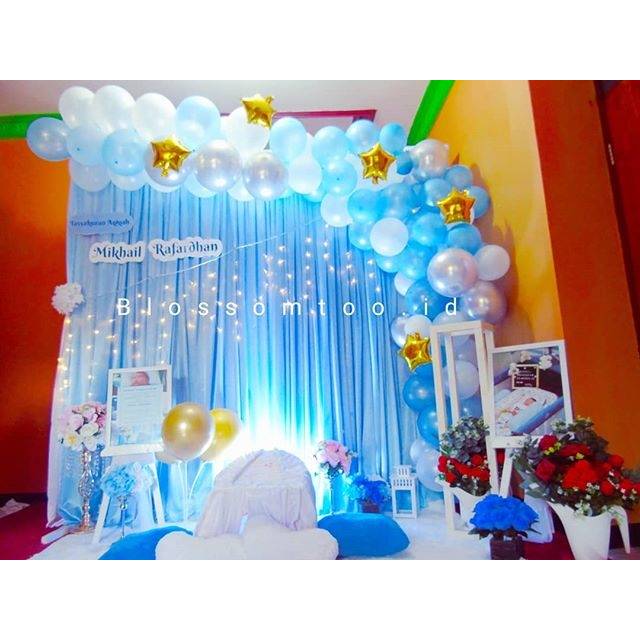 Backdrop Tasyakuran Aqiqah Biru Shopee Indonesia
