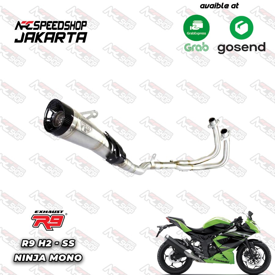 Knalpot R9 H2 SS Carbon Ninja RR Mono/ Z250 SL Fullsystem #akrapovic