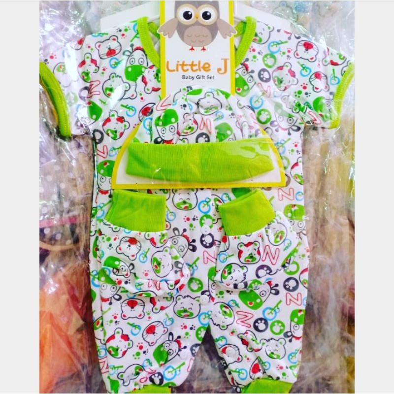 baju kodok set topi sepatu / jumper bayi set / gift set bayi / baju set bayi