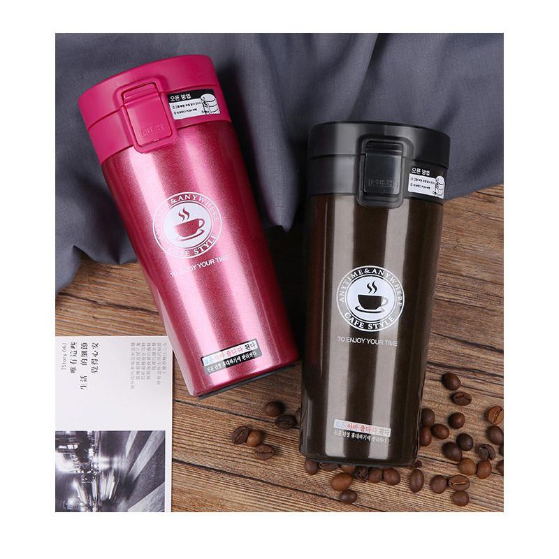 TERMOS KOPI/ TRAVEL MUG COFFEE TAHAN AIR PANAS &amp; DINGIN VACUUM COFFEE CUP B46 STAINLESS STEEL