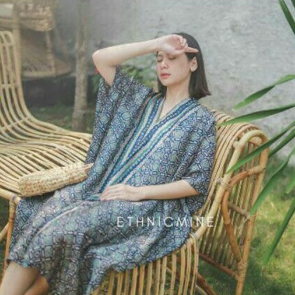 kaftan batik  tunik  dress etnic baju pesta kondangan 