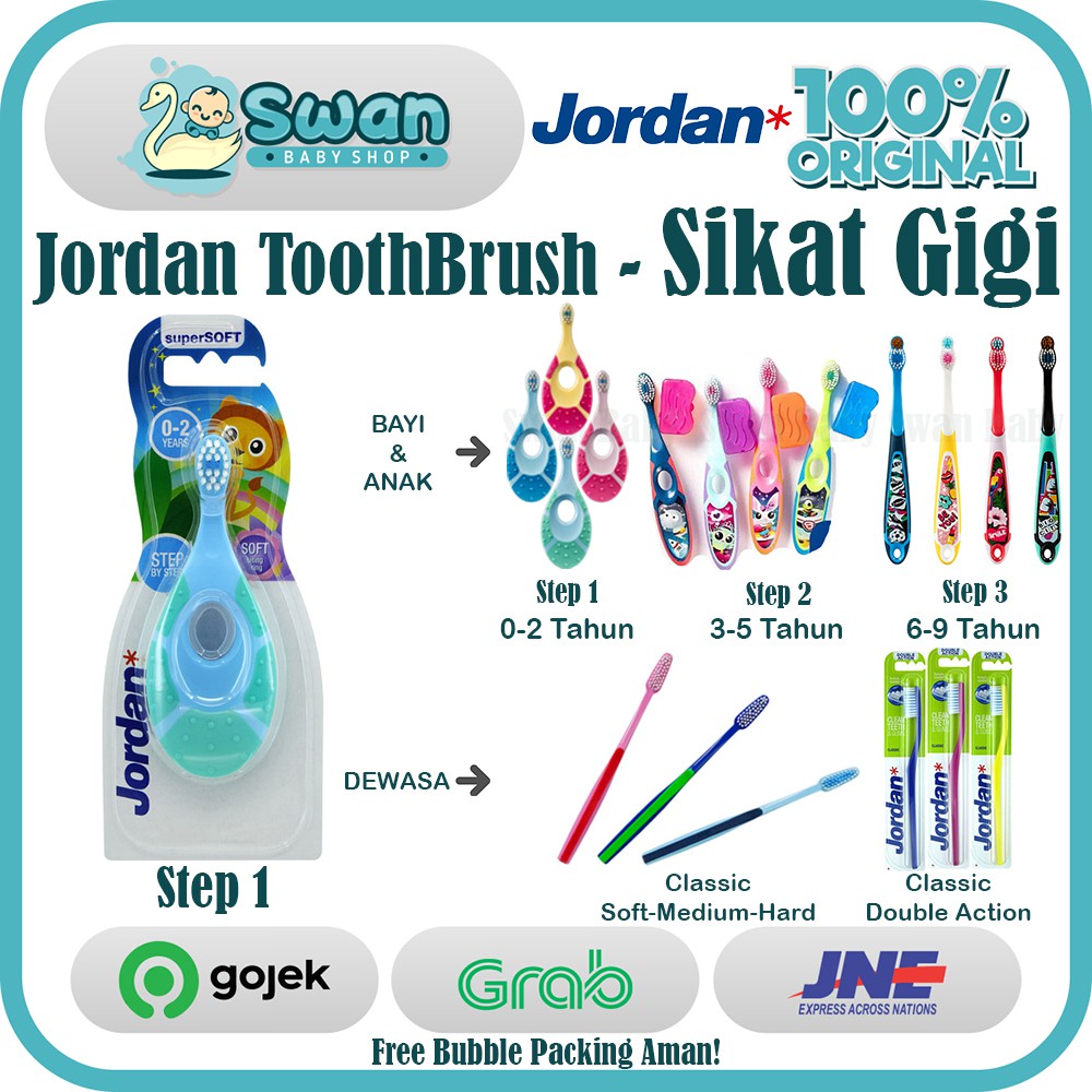 Jordan Sikat  Gigi  Anak  Jordan Toothbrush Step 1  Step 