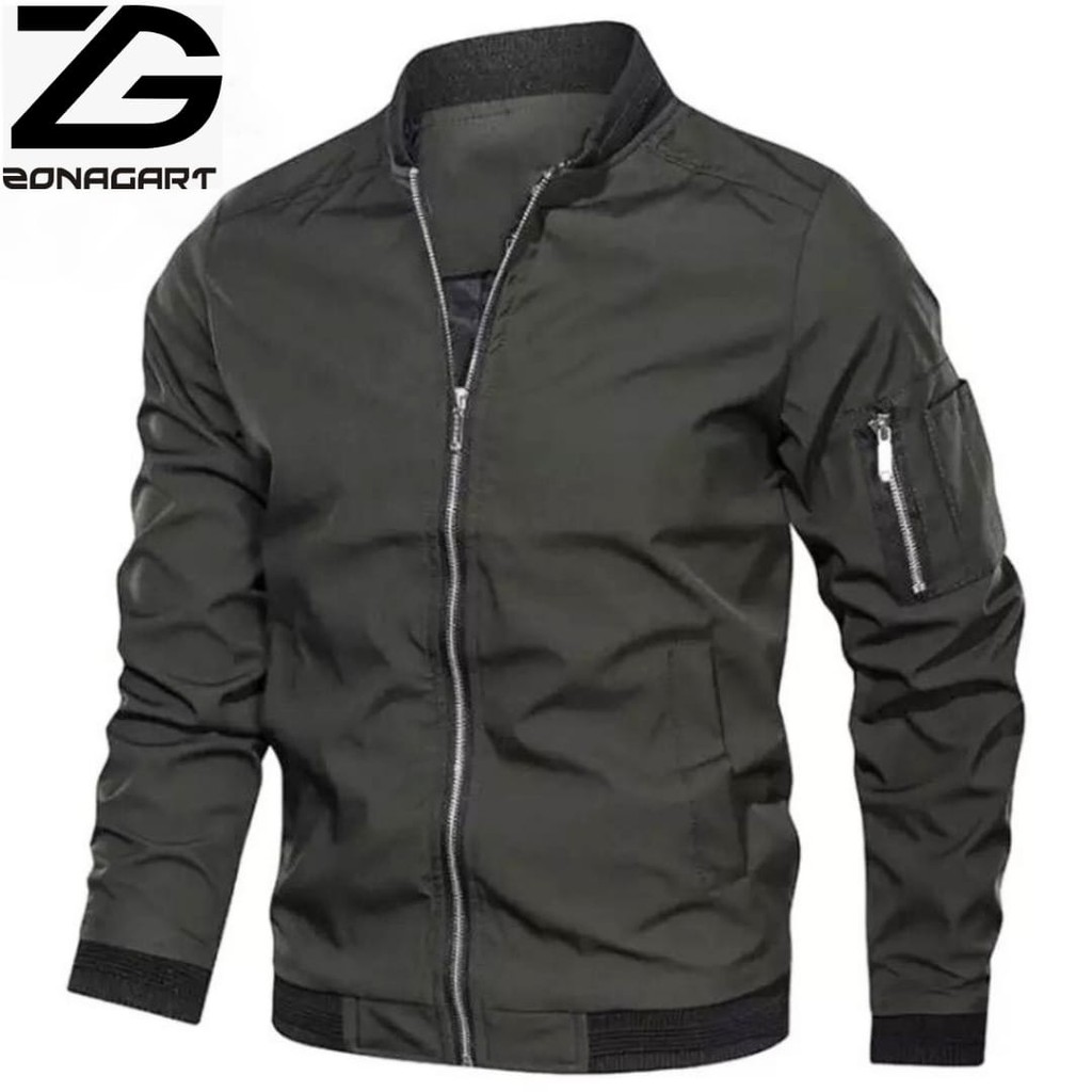 Jaket Polos/ Jaket Bomber pria/ Jaket Casual seragam/ Jaket Bisbol