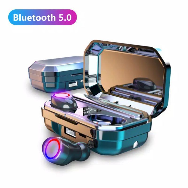 (COD) M12 TWS Earphone Bluetooth  F9 New 3500 mAh Headset Bluetooth Hifi Bass Earbuds waterproof
