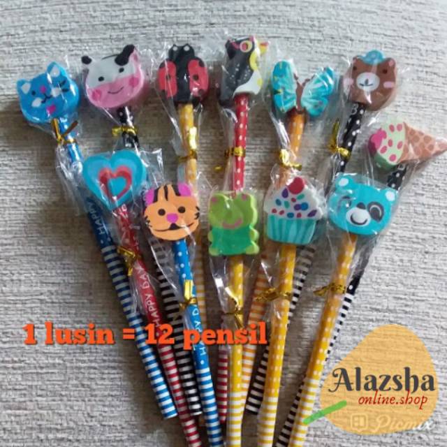 

Pensil Serut dengan penghapus berbentuk karakter lucu (1 lusin)