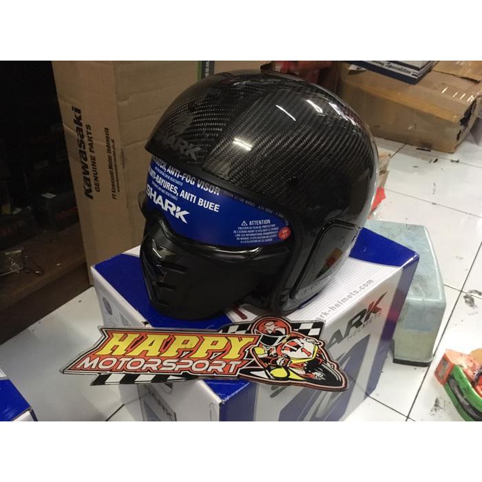 HELM FULLFACE MASK+ANTIFOGVISOR SHARK SDRAX VINTA CARBON GLOSSY M L XL