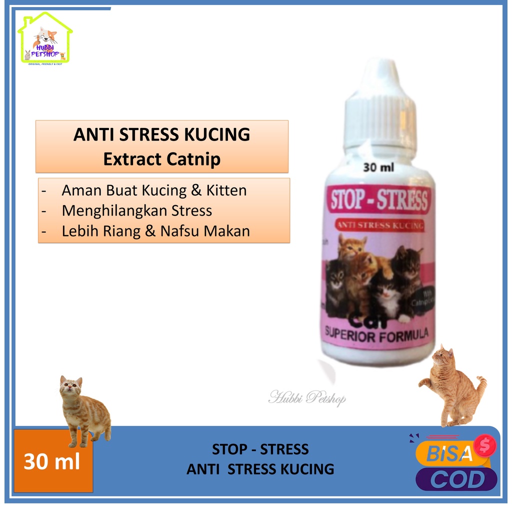 Vitamin Kucing Stop Stress Cat Drop 30ml Extract Catnip Vitamin Anti Stress Kucing Cat Kitten 30 ml