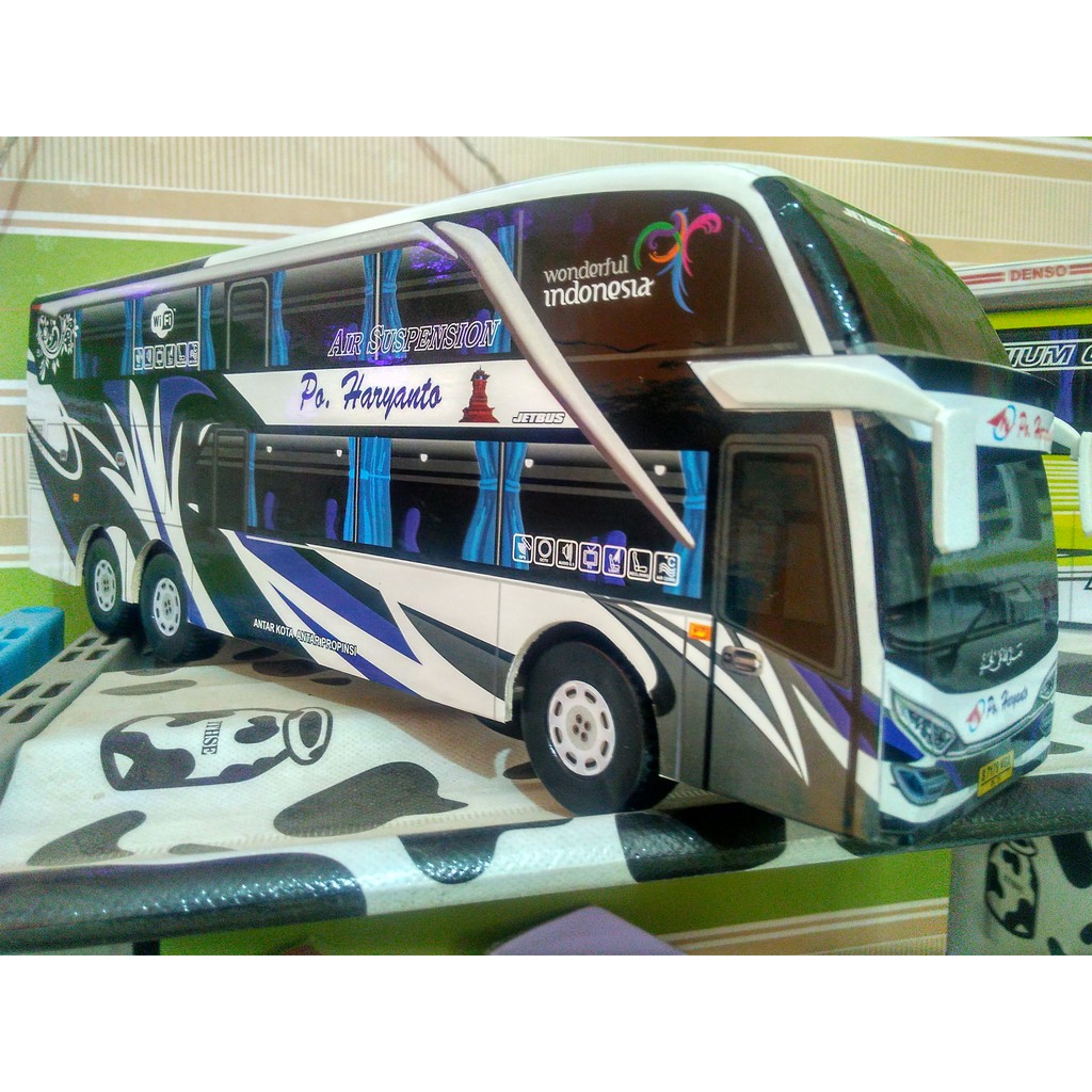 Jual Miniatur Bus Bis Haryanto Double Decker Shopee Indonesia