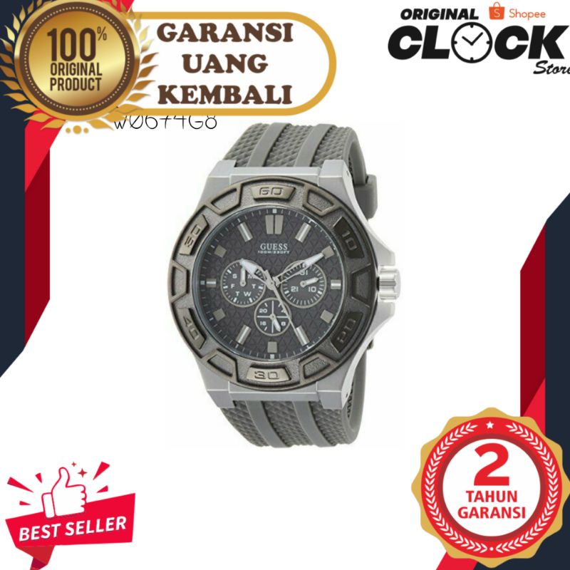 JAM TANGAN PRIA WANITA | RANTAI | KULIT | KARET | MURAH | - pria GU3SS W0674G8 original strap rubber
