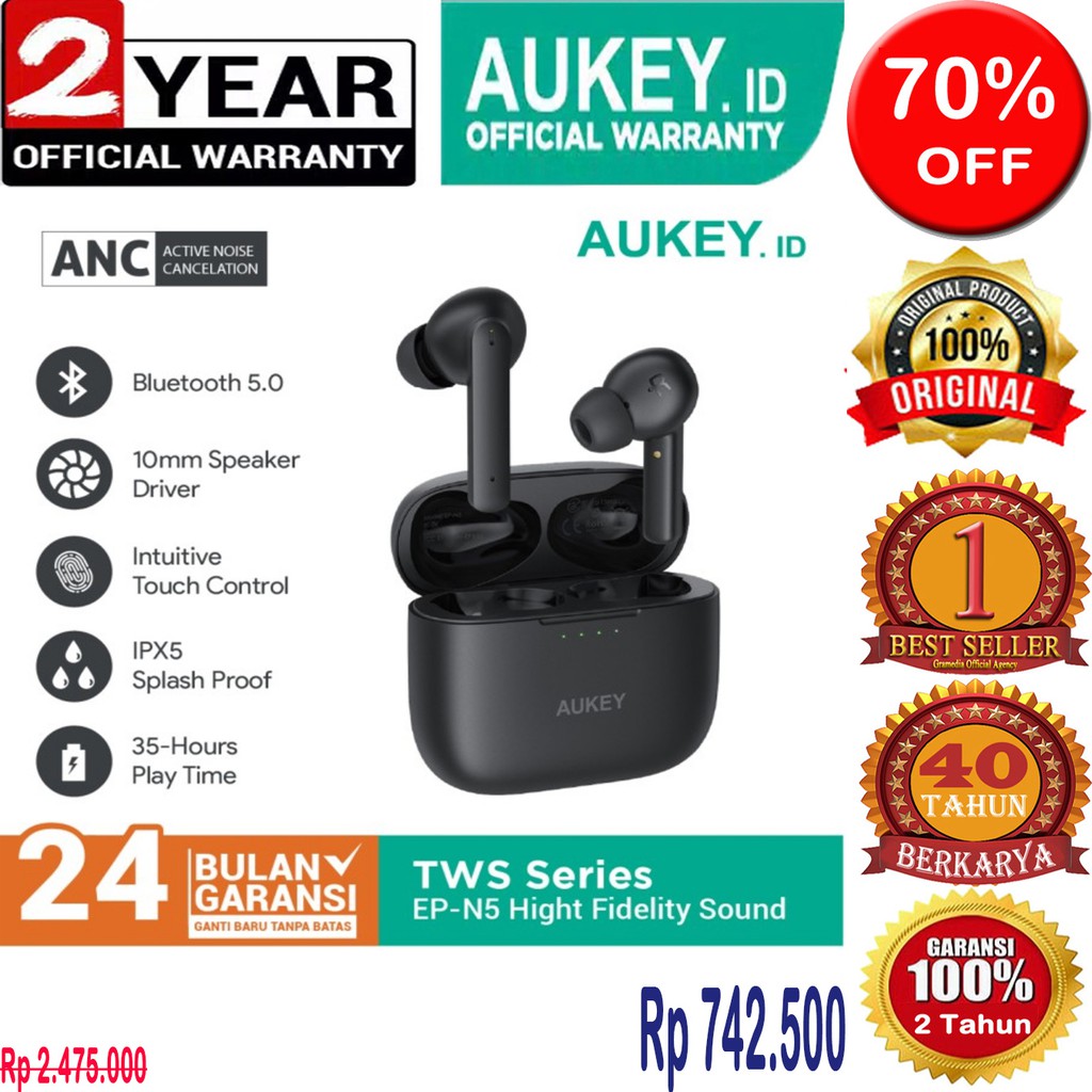 Headset Aukey TWS EP-N5 - High Fidelity Sound - Original