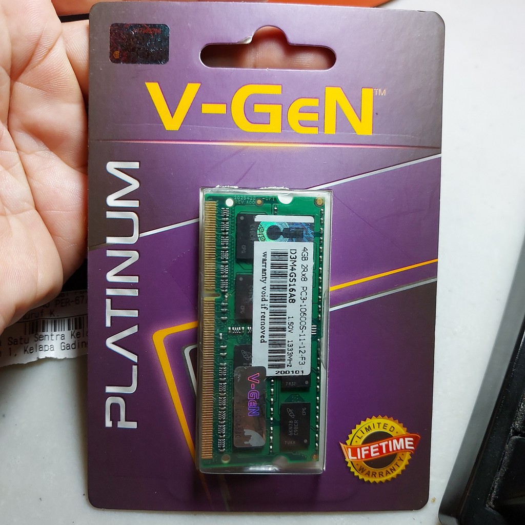 SoDimm V-Gen Vgen Platinum 4GB DDR3 10600