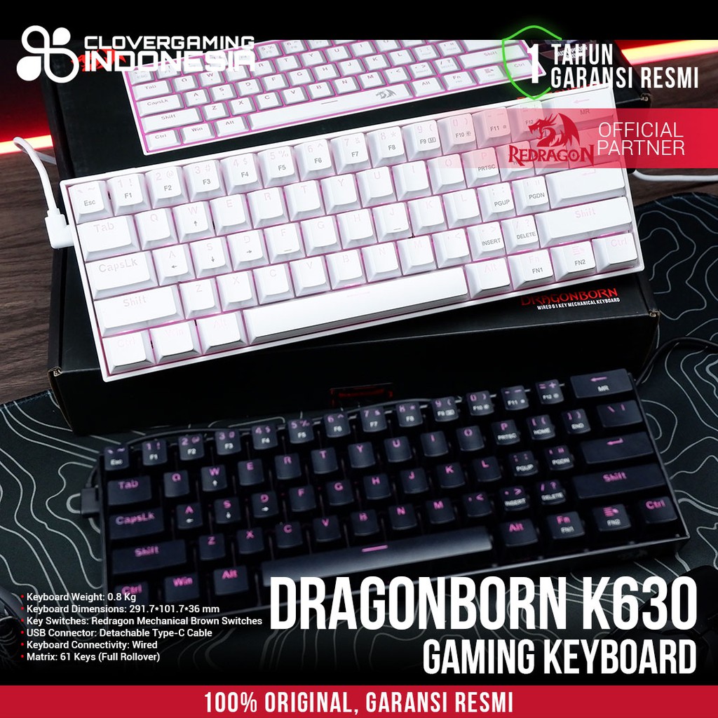 Redragon DRAGONBORN K630 - K-630 K 630 Mechanical Gaming Keyboard