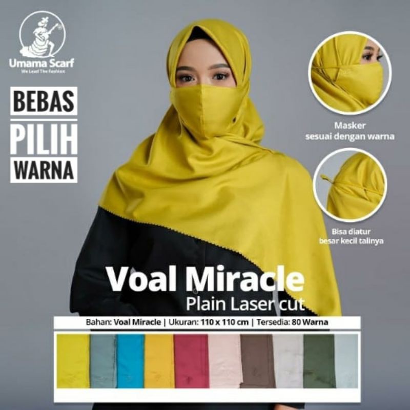 Segi Empat Laser cut Umama VOAL MIRACLE PLAIN MASKER Part 1