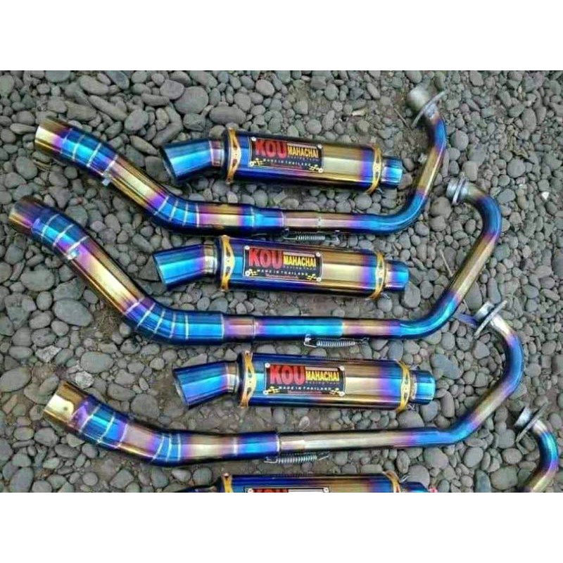 KNALPOT KOU BLUE GOLD VIXION FU SONIC BYSON R15 CB CBR TIGER VERZA MEGAPRO THUNDER DLL