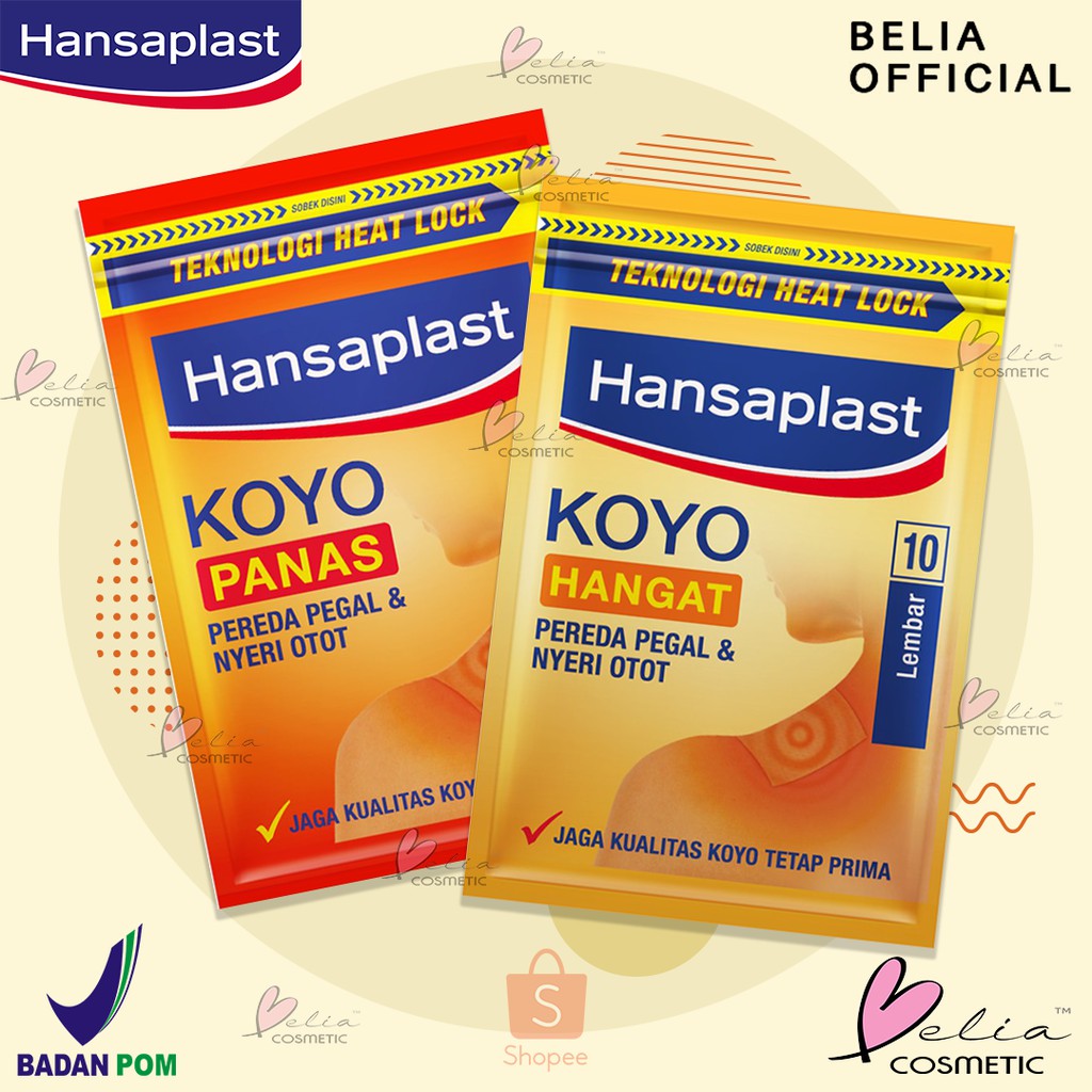 ❤ BELIA ❤ Hansaplast Koyo Hangat | Koyo Panas isi 10 lembar | Halal | BPOM Pegal Nyeri Otot