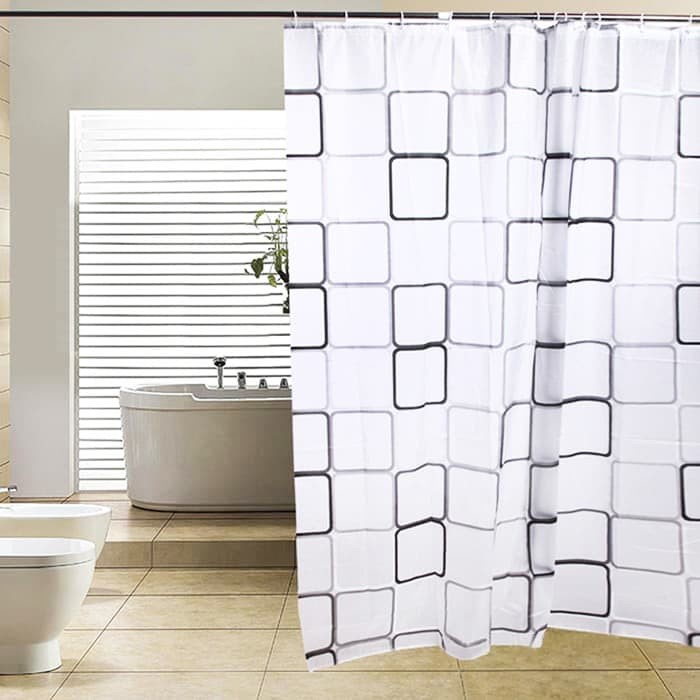 RUMAH TANGGA KAMAR MANDI SHOWER CURTAIN AC 837 DRASI | TIRAI KAMAR MANDI ANTI AIR WATERPROOF SHOWER 