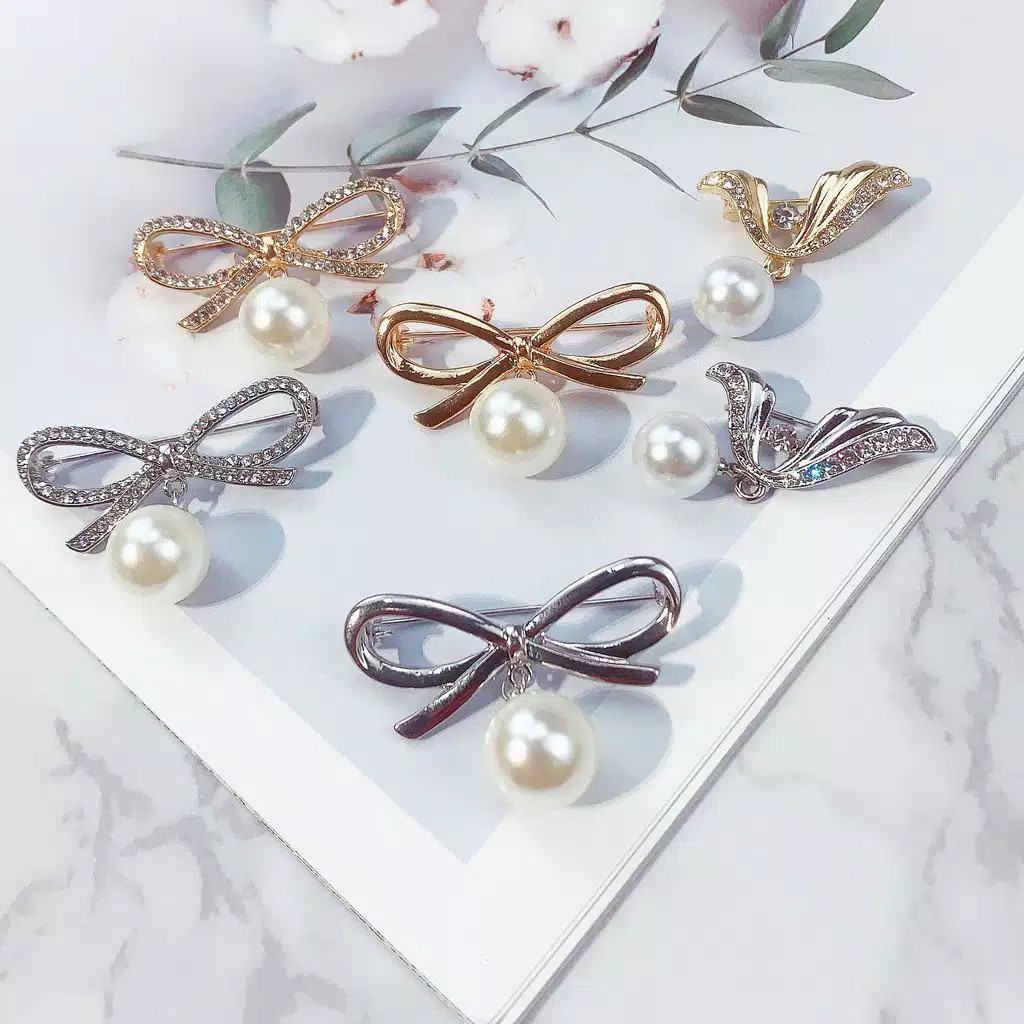 BROS DADA PITA KOREA / BROS SIMPLE PITA MUTIARA / BROOCH PEARL