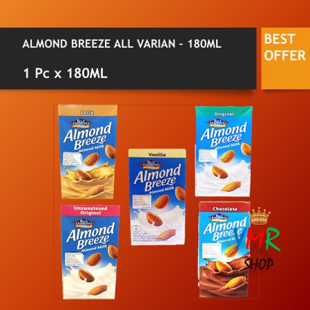 Susu Blue Diamond Almond Breeze 180ML Milk Coklat Unsweetened Latte Vanila Original