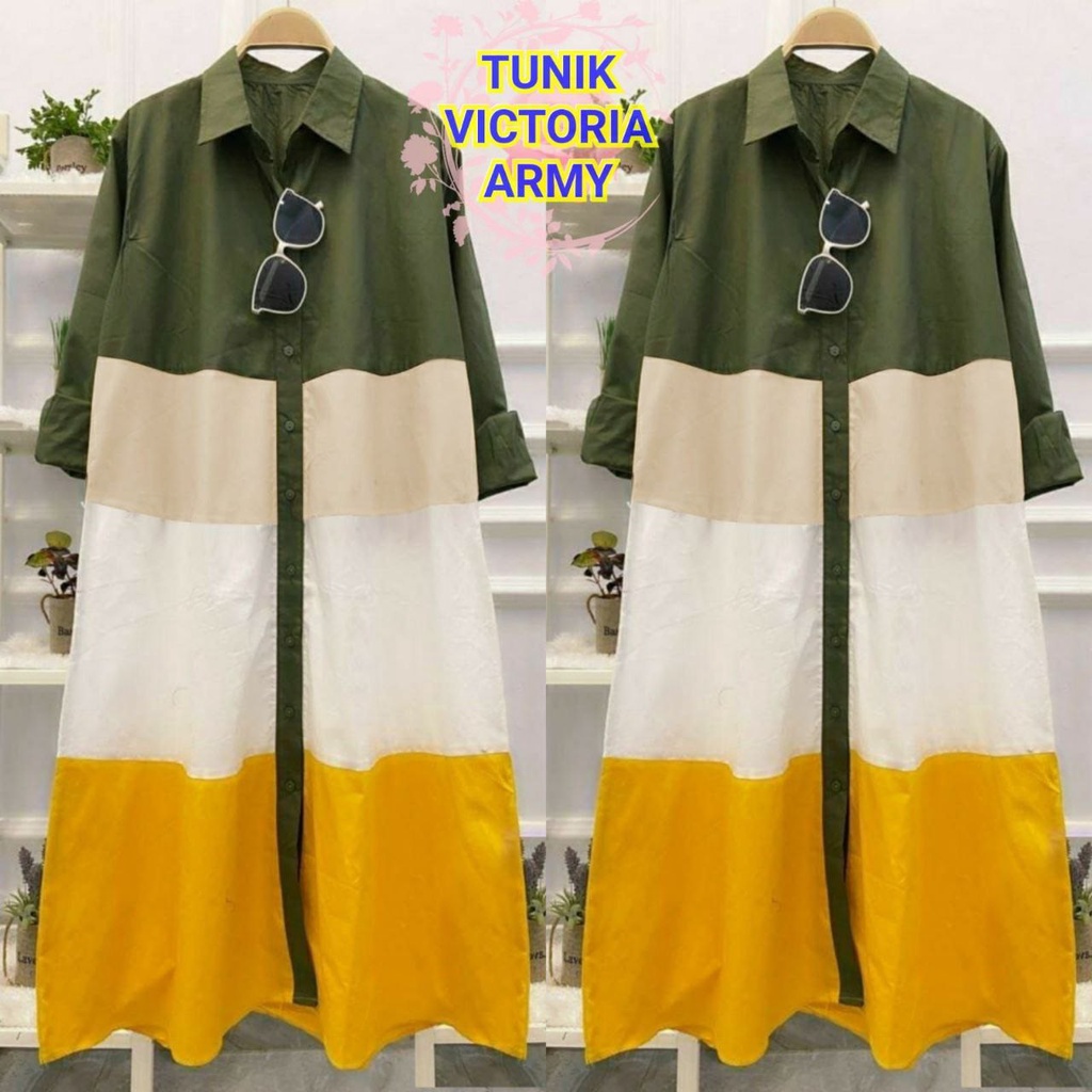 TUNIK Victoria KOMBINASI WARNA / FASHION WANITA TERLARIS TERBARU / DRESS PESTA KASUAL