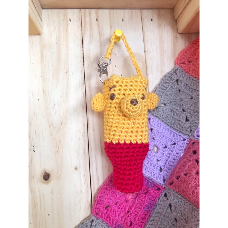 Winnie the pooh hand sanitizer holder rajut/hand sanitizer holder/spray atau gel 50 ml