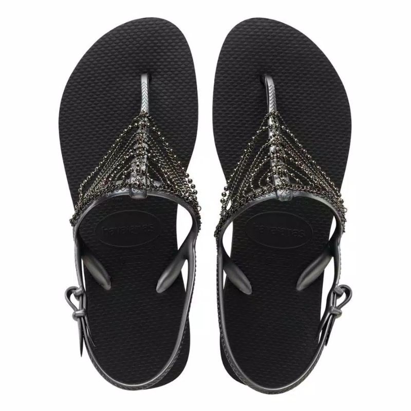 Sandal Tali Wanita Havaianas Chains FC - Hitam