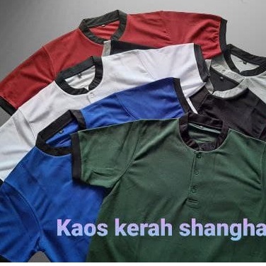 Kaos Seragam Polos Polo Kerah Shanghai Pria Wanita
