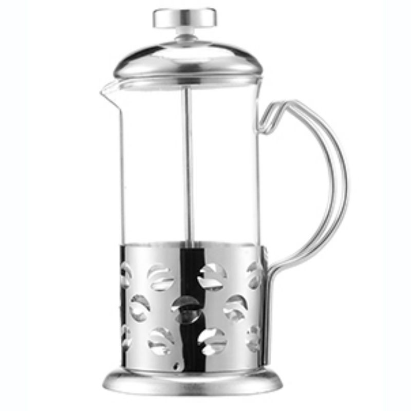 French Press Manual Coffee Maker Pot Stripe Pattern 600ml - KG72I