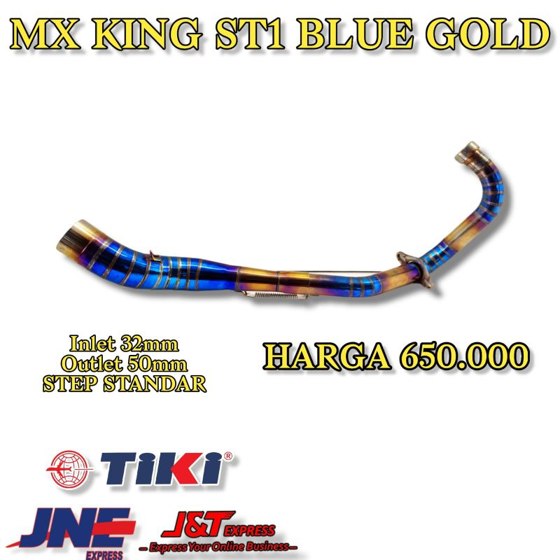 LEHERAN / HEADER KNALPOT SJ-88 MX KING BLUE GOLD