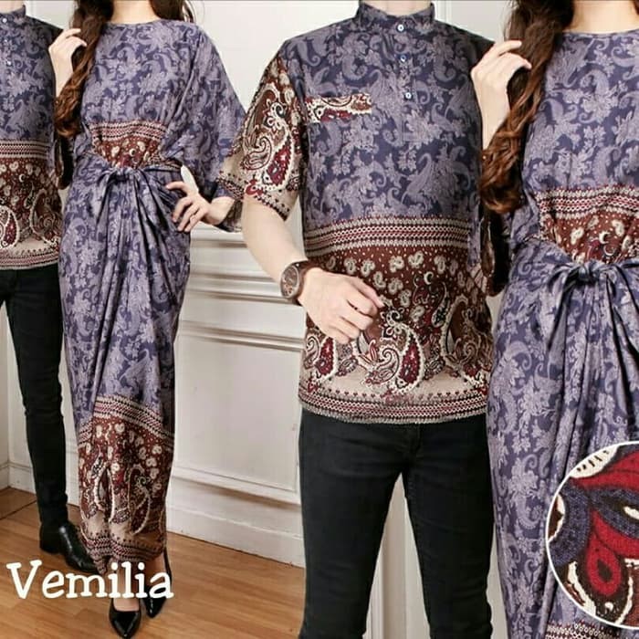 Fashion Wanita Setelan Kebaya Couple Batik Kaftan Ikat Vemilia Murah