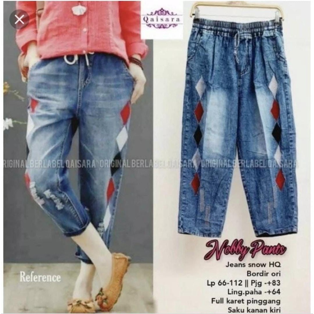 celana panjang jeans//celana boyfriend wanita//boyfriend bordir