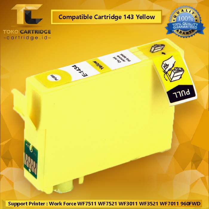 Cartridge Compatible 143 T143 T 143, Tinta Printer Epson Work Force WF7511 WF7521 WF3011 WF3521 WF7011 ME900WD 940FWD 960FWD