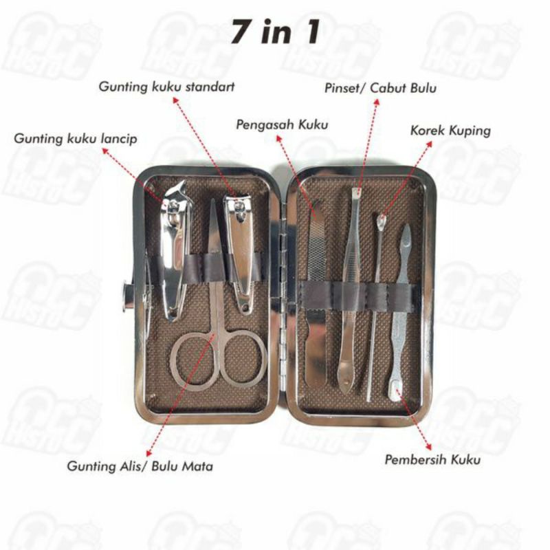 Gunting Kuku Set 7 pcs Nail Art Set Manicure Pedicure